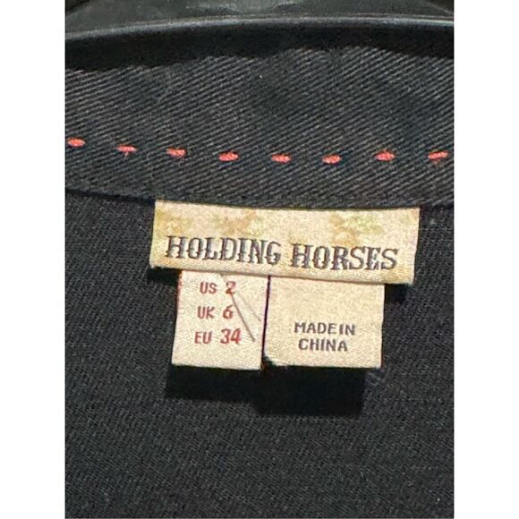 Anthropologie Holding Horses Imogen Floral Embroidered Shirt Dress Size 2 US - Picture 5 of 14